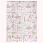 Couverture Rose Thème Ballet Personnalisée avec Nom et Initiale Décoration Maison Cadeau d'Anniversaire pour Enfant Ballerine