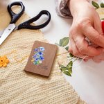 Personalized Watercolor Birth Flower Wooden Needle Storage Box with Magnet and Engraved Name Mother's Day Birthday Gift for Sewing Enthusiast