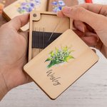 Personalized Watercolor Birth Flower Wooden Needle Storage Box with Magnet and Engraved Name Mother's Day Birthday Gift for Sewing Enthusiast