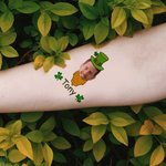 Personalised Set of 15 Lucky Shamrock Tattoo Stickers St Patricks Day Bachelorette Party Gift for Women Men