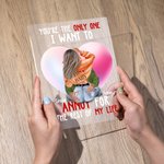 Lámpara de noche LED personalizada You're the Only One con nombres Base de madera Regalo de aniversario San Valentín para pareja