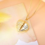 Collier Photo Pendentif Personnalisé avec Message Forme Coeur Ailes d'Ange Cadeau Anniversaire Fête pour Femme