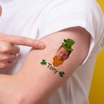 Personalised Set of 15 Lucky Shamrock Tattoo Stickers St Patricks Day Bachelorette Party Gift for Women Men