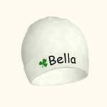Personalisierte Kleeblatt Baumwolle Baby Mütze Hut Glücksbringer Zubehör St. Patricks Day irische Baby-Dusche-Geschenk für neugeborene Kleinkind