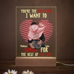 Lámpara de noche LED personalizada You're the Only One con nombres Base de madera Regalo de aniversario San Valentín para pareja