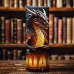 Dragon de livre personnalisé 20oz Skinny Tumbler avec paille et nom Cadeau d'anniversaire pour les lecteurs amoureux des livres