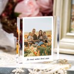 Cadre Photo en Bloc en Acrylique Transparent Cadre Personnalisé avec Texte Cadeau d'Anniversaire St Valentin pour Couple Famille Ami