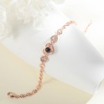 Pulsera personalizada de proyección de foto en forma de corazón con Te amo en 100 idiomas regalo de cumpleaños para el Día de la Mujer para ella