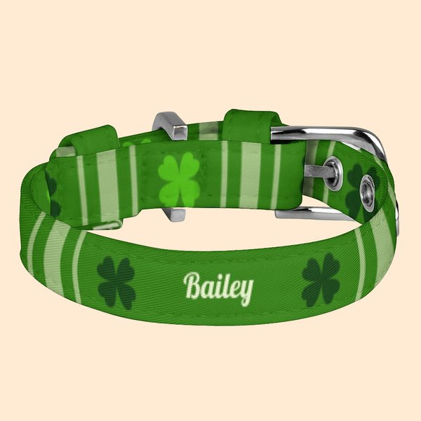 Collier Réglable pour Chien Chat Boucle en Métal Accessoire Personnalisé avec Nom Cadeau de St Patrick pour les Propriétaires et Amoureux des Animaux