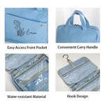 Personalizzato fiore di nascita pieghevole organizzatore di trucco appeso borsa da toilette con nome e quattro scomparti regalo di compleanno per la festa della mamma per le donne