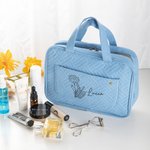 Personalizzato fiore di nascita pieghevole organizzatore di trucco appeso borsa da toilette con nome e quattro scomparti regalo di compleanno per la festa della mamma per le donne