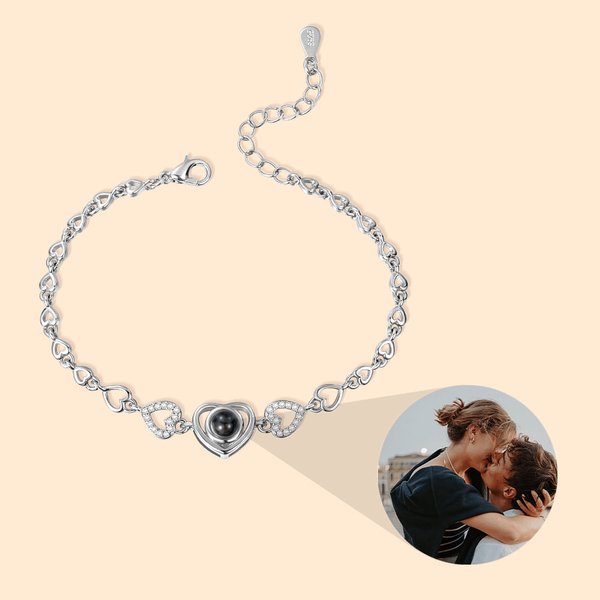 Heart Photo Projection Bracelet Women's Day Gift