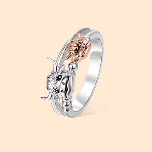 Personalised Cute Highland Cow Sterling Silver Ring with Engraved Text Birthday Mother's Day Gift for Women Highland Cow Lover