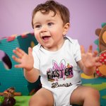 Personlig Bunny påskägg morötter Baby Onesie T-shirt Baby Shower påskpresent för familj barn ny förälder