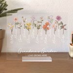 Plaque Acrylique Personnalisée avec Nom Décoration Maison Cadeau d'Anniversaire Fête des Mères pour Maman Grand-Mère