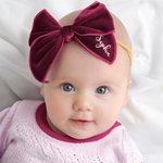 Personlig baby flicka sammet fluga pannband med namn flerfärgad hår tillbehör baby shower present för småbarn ny mamma