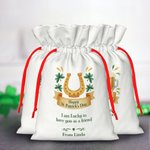 Henkilökohtainen Happy Pyhän Patrickin päivä kiristysnauha lahjapussi nimi Lucky Party suosii Irlannin loma lahja perheen ystävä