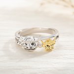 Personalized Cute Highland Cow Sterling Silver Ring with Engraved Text Birthday Mother's Day Gift for Women Highland Cow Lover