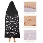 Couverture à Capuche Personnalisée avec Nom en Forme de Coeur de Trèfle Thème Irlandais Accessoire de Voyage Cadeau d'Anniversaire pour Maison Famille