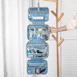 Personalizzato fiore di nascita pieghevole organizzatore di trucco appeso borsa da toilette con nome e quattro scomparti regalo di compleanno per la festa della mamma per le donne