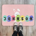 Personlig söt påskhare ägg halkfri välkomstdörrmatta med namn påsk heminredning gåva för familjen