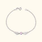 Personalizada Dainty Birthstone Angle Wing Bracelet Memorial Remembrance Gift for Loss of Loved One