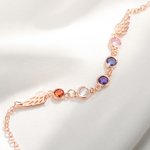Personalizada Dainty Birthstone Angle Wing Bracelet Memorial Remembrance Gift for Loss of Loved One