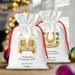 Henkilökohtainen Happy Pyhän Patrickin päivä kiristysnauha lahjapussi nimi Lucky Party suosii Irlannin loma lahja perheen ystävä