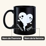 Mug de Couple Fantôme d'Halloween You My Boo Personnalisé avec Nom Cadeau d'Anniversaire Halloween St Valentin pour Couple