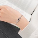 Pulsera personalizada de proyección de foto en forma de corazón con Te amo en 100 idiomas regalo de cumpleaños para el Día de la Mujer para ella