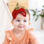 Personlig baby flicka sammet fluga pannband med namn flerfärgad hår tillbehör baby shower present för småbarn ny mamma
