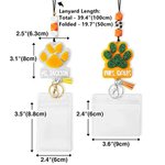 Personalized Glitter Paw Print ID Badge Lanyard with Beads Tassels Appreciation Gift for Teacher Pet Lover