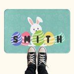 Personlig söt påskhare ägg halkfri välkomstdörrmatta med namn påsk heminredning gåva för familjen