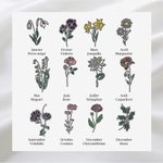 Collier Prénom Vertical Personnalisé avec Fleur de Naissance Cadeau Fête des Mères pour Femme