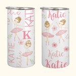Bicchiere da 12 oz personalizzato con nome e due coperchi Regalo di compleanno per bambine