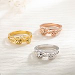 Personalized Cute Highland Cow Sterling Silver Ring with Engraved Text Birthday Mother's Day Gift for Women Highland Cow Lover