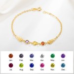 Personalizada Dainty Birthstone Angle Wing Bracelet Memorial Remembrance Gift for Loss of Loved One