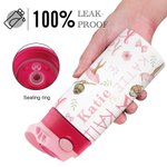 Gobelet personnalisé rose avec couvercle à bouton poussoir et paille en silicone Cadeau d'anniversaire pour la ballerine qui aime la danse