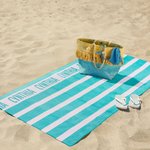 Asciugamano da spiaggia in microfibra personalizzato ad asciugatura rapida, morbido e classico, con nome, regalo estivo essenziale per la famiglia e i bambini