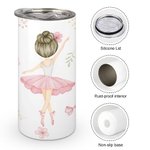 Personalisierte rosa Ballett Mädchen 12oz Becher Sippy Cup mit 2 Deckeln verfügbar Geburtstagsgeschenk für Kid Dance Lover