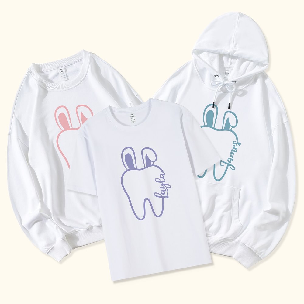 Sweatshirt à capuche avec nom Cadeau de Pâques pour dentiste