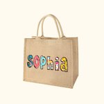 Sac en toile de jute avec nom Mariage Anniversaire Voyage Cadeau pour les femmes