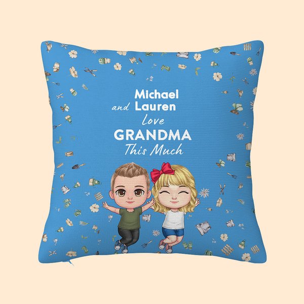 Gepersonaliseerde I Love Grandma This Much Kussenhoes Multicolor Home Decoratie Verjaardag Familiecadeau voor Grootouder