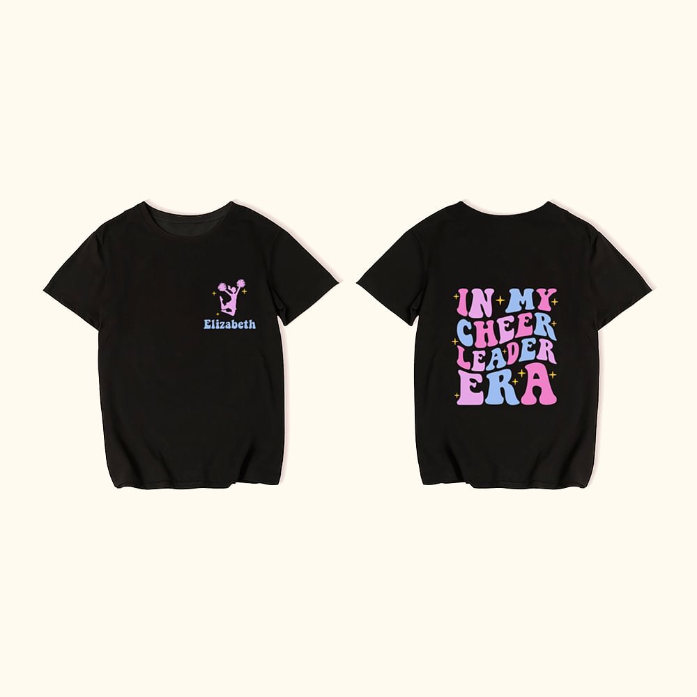 Personnalisé Retro In My Cheerleader Era Name Cheerleader T-Shirt Sweatshir Hoodie Team Clothing Back to School Gift for Girls
