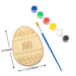 Personalized DIY Engraved Name Wooden Easter Egg with Brush and Paint Craft Set Easter Basket Stuffers Gift for Kids
