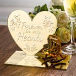 Personalized Forever in Our Hearts Heart-Shaped Table Plaque with Engraved Name Chair Memorial Gift for Loss of Loved One