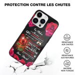 Coque de Téléphone Personnalisé avec Noms du Couple Thème Rose et Manifestation d'Amour Cadeau d'Anniversaire Saint-Valentin