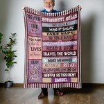 Personalisierte Ruhestandsregeln Weiche Fleecedecke mit Namen Lustiges Abschiedsgeschenk für Frauen Männer
