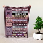Personalisierte Ruhestandsregeln Weiche Fleecedecke mit Namen Lustiges Abschiedsgeschenk für Frauen Männer