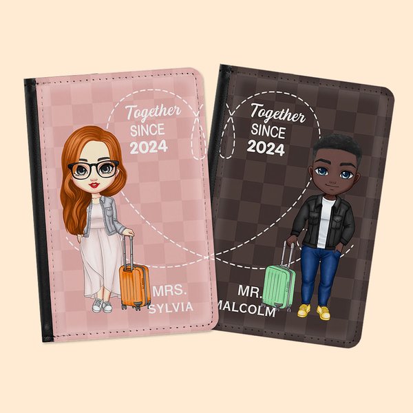 Amore personalizzato insieme da quando la copertina del passaporto è un regalo di anniversario per l'amante
